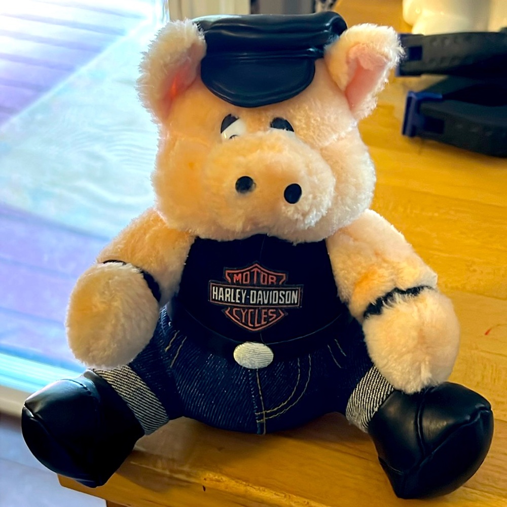 Harley Davidson Plush Pig Biker Vintage 1992 collectible EUC!